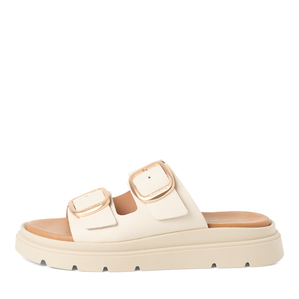 Tamaris Ivory Nubuck Sliders