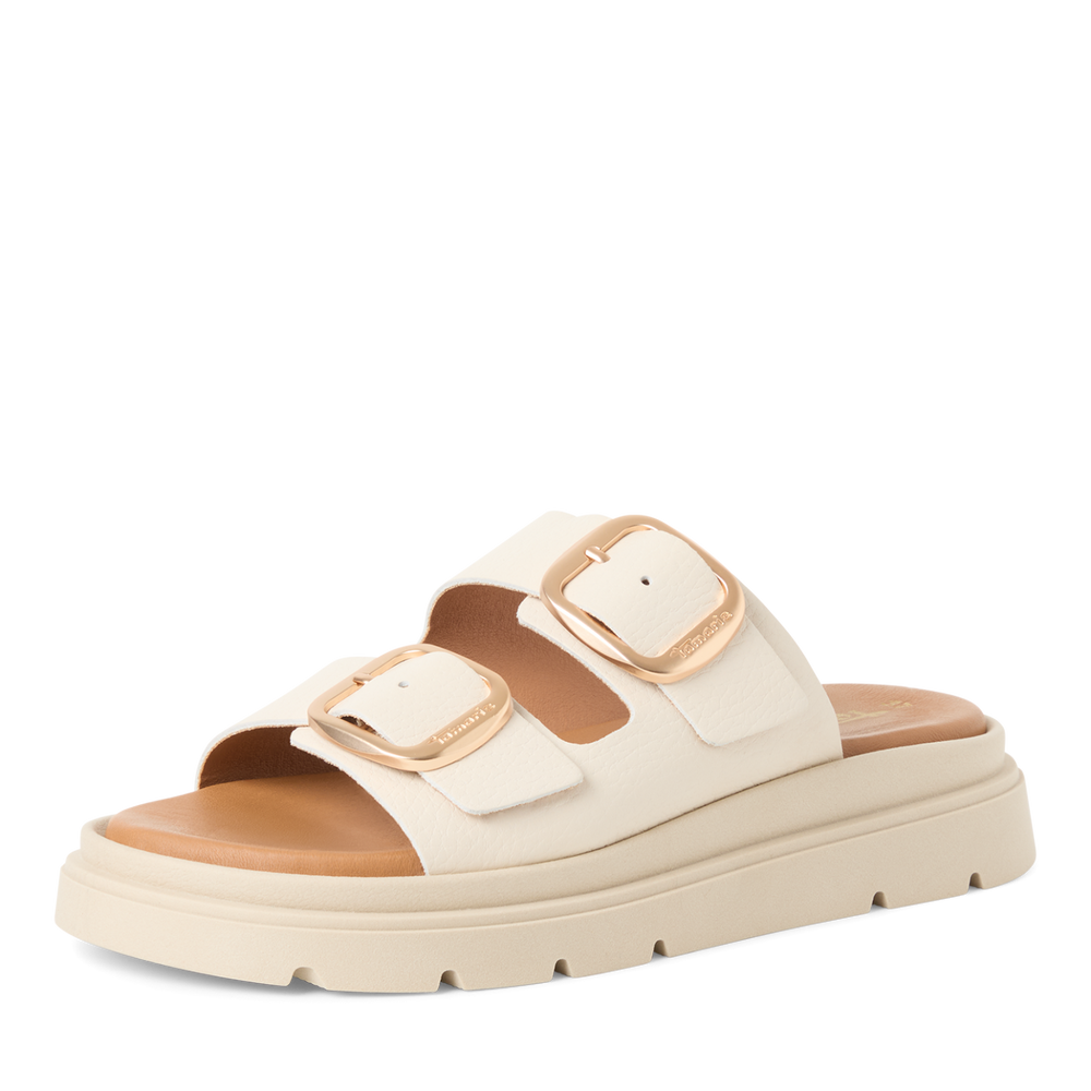 Tamaris Ivory Nubuck Sliders