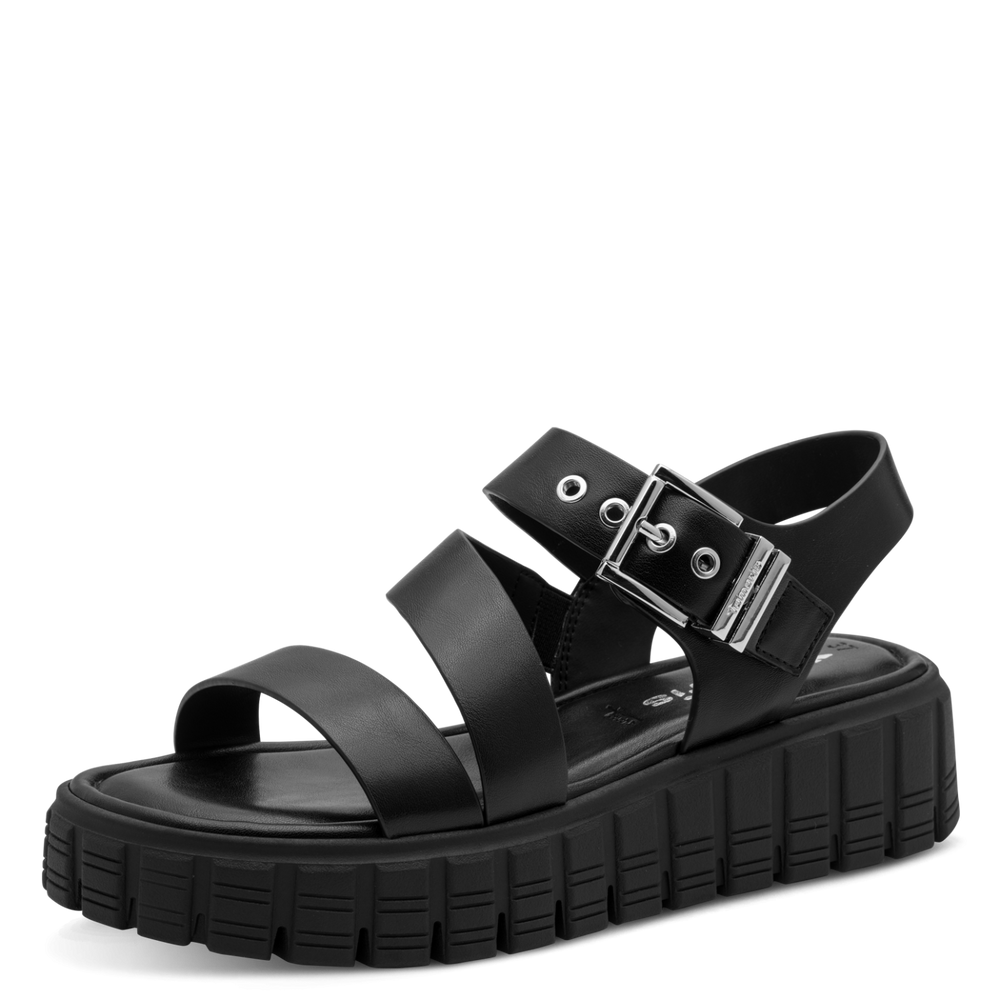 Tamaris Black Leather Sandal