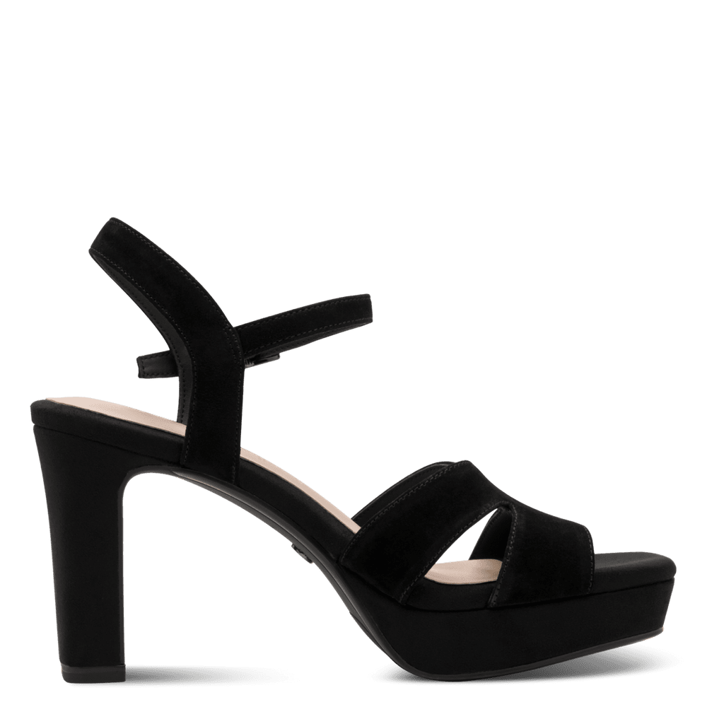 Tamaris Black Suede Dress Sandal