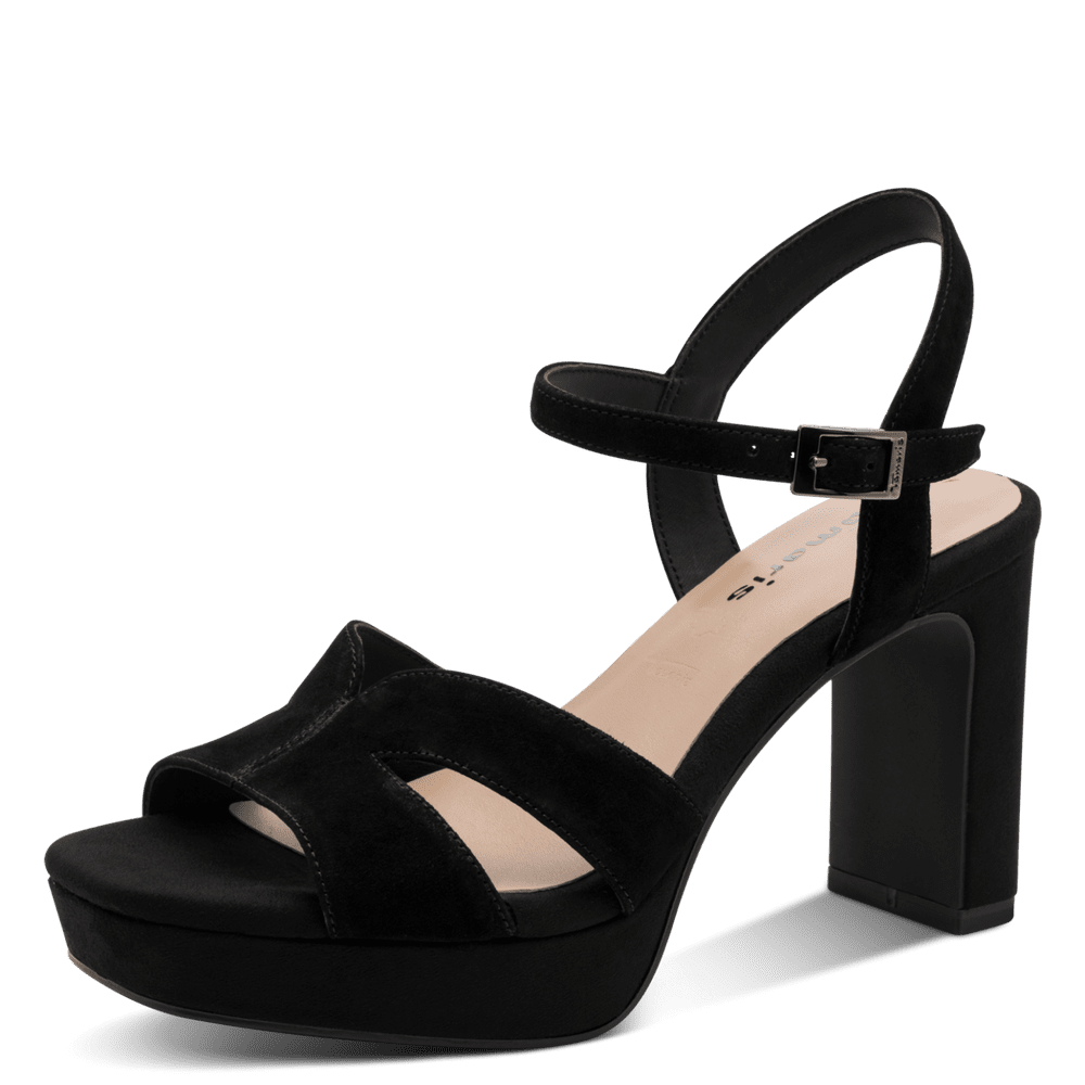 Tamaris Black Suede Dress Sandal
