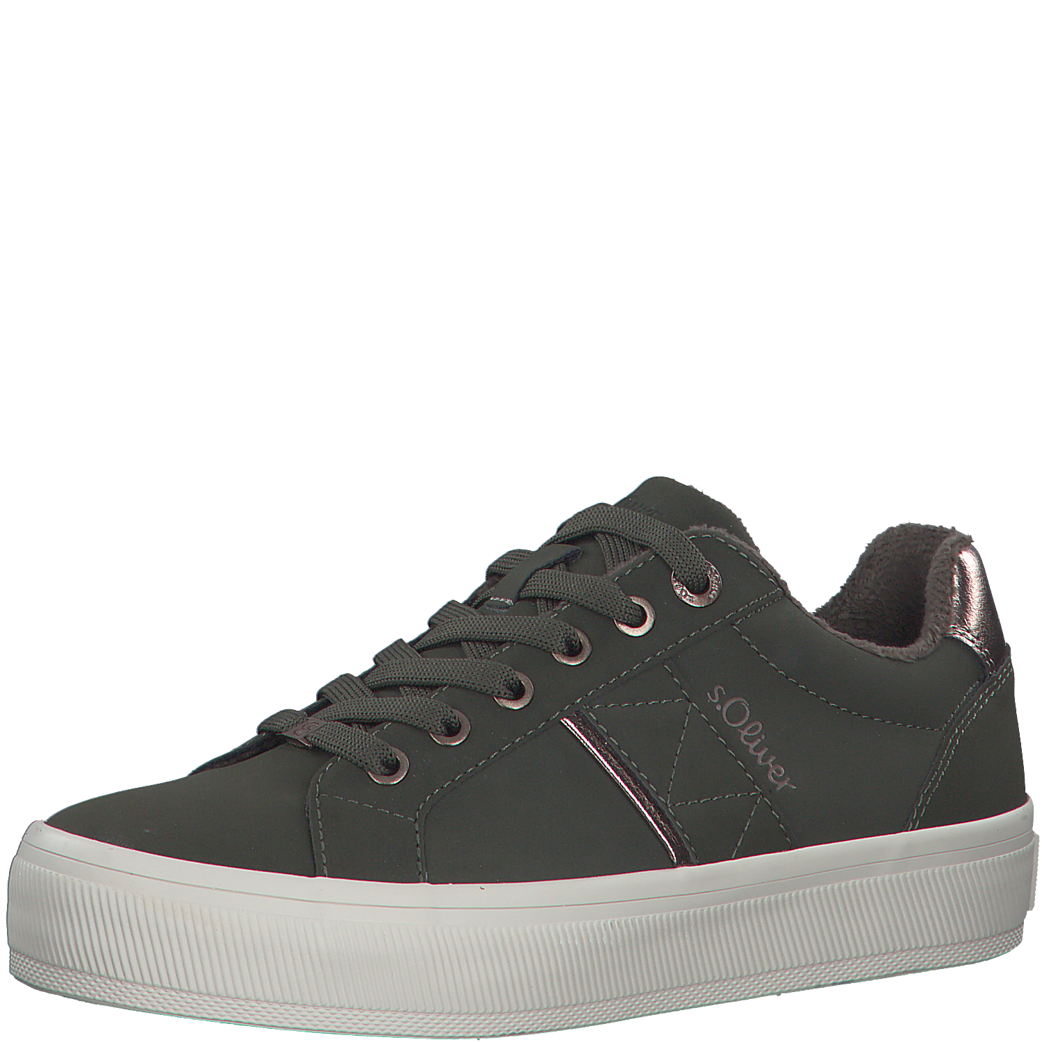 S Oliver Khaki Platform Trainer