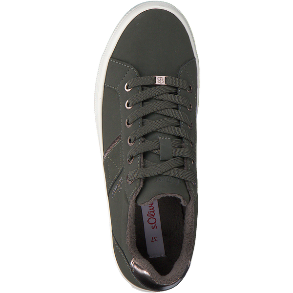 S Oliver Khaki Platform Trainer