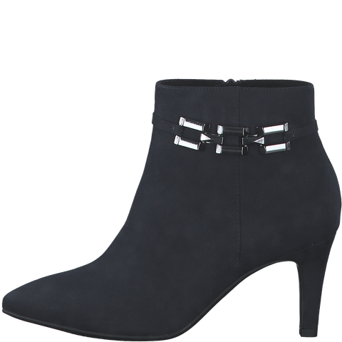 S Oliver Navy Heeled Ankle Boot