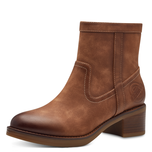 S OLIVER Cognac Western Style Ankle Boot