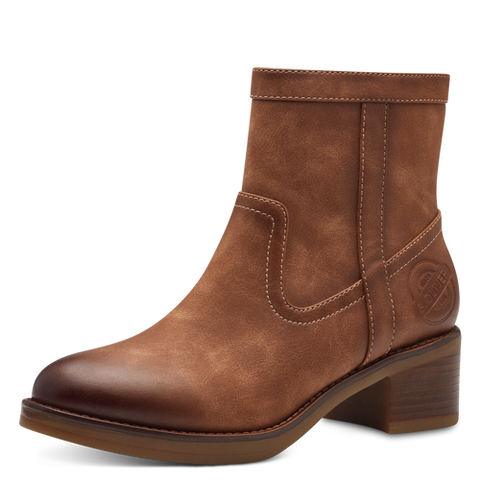 S OLIVER Cognac Western Style Ankle Boot