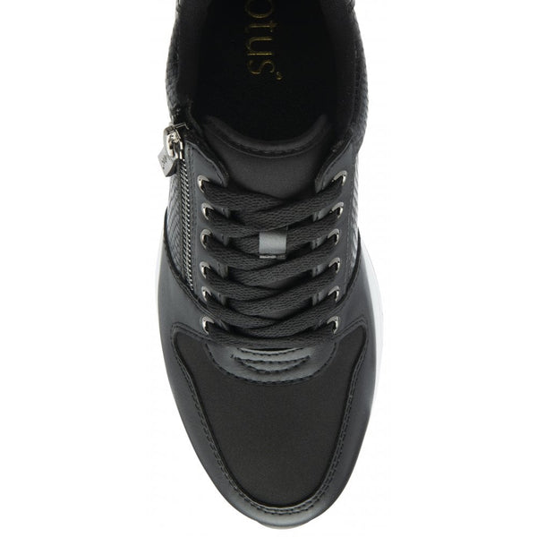 Lotus Isabella Black Laced Shoe