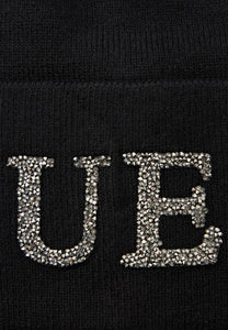 GUESS Diamante Logo Beanie Black