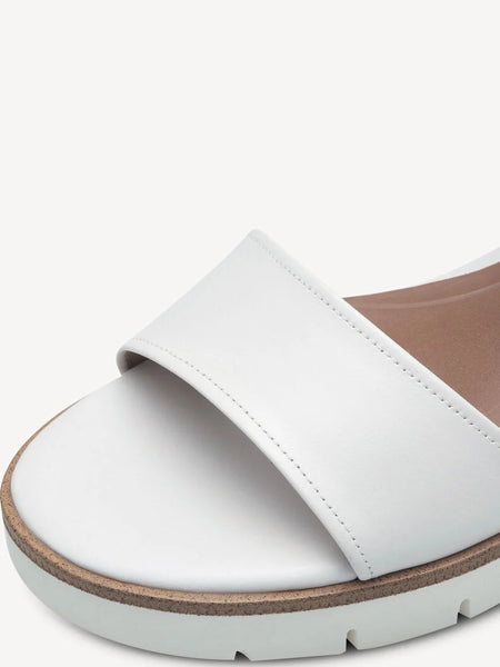 Tamaris Leather Wedge Sandal White