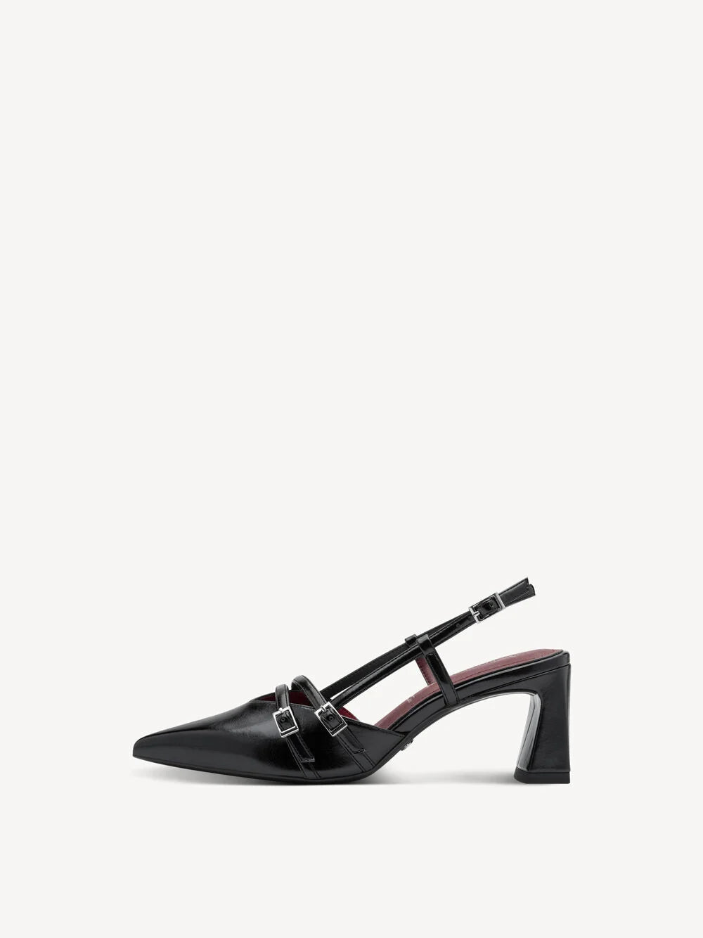 Tamaris Black Sling Back Heeled Shoe