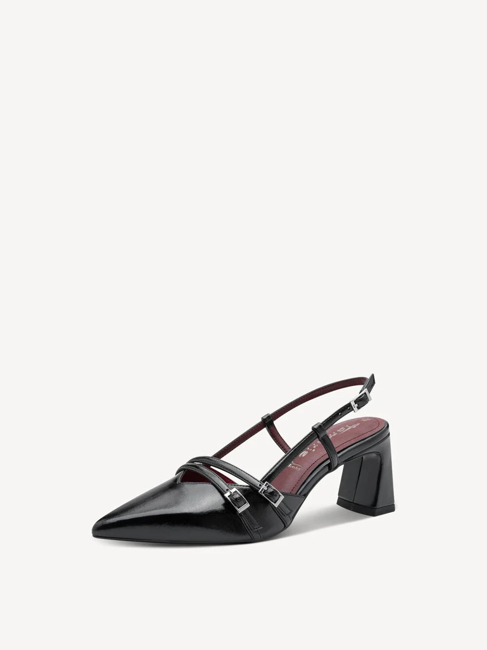 Tamaris Black Sling Back Heeled Shoe