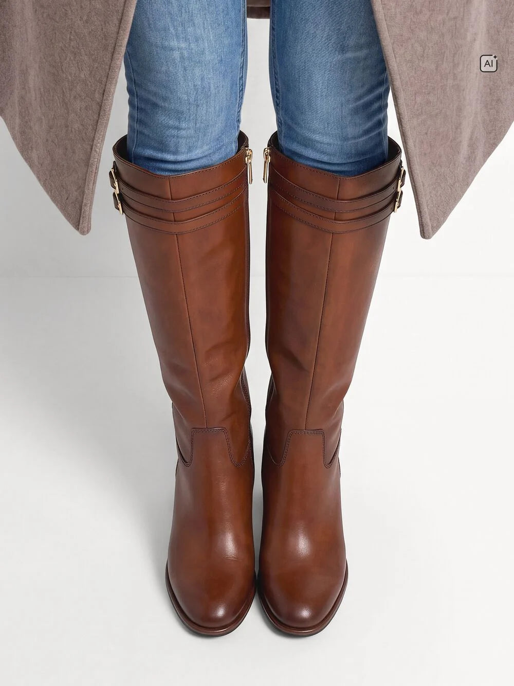 Tamaris Leather Cognac High Boot