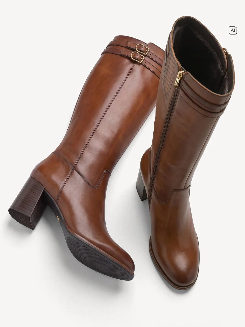 Tamaris Leather Cognac High Boot