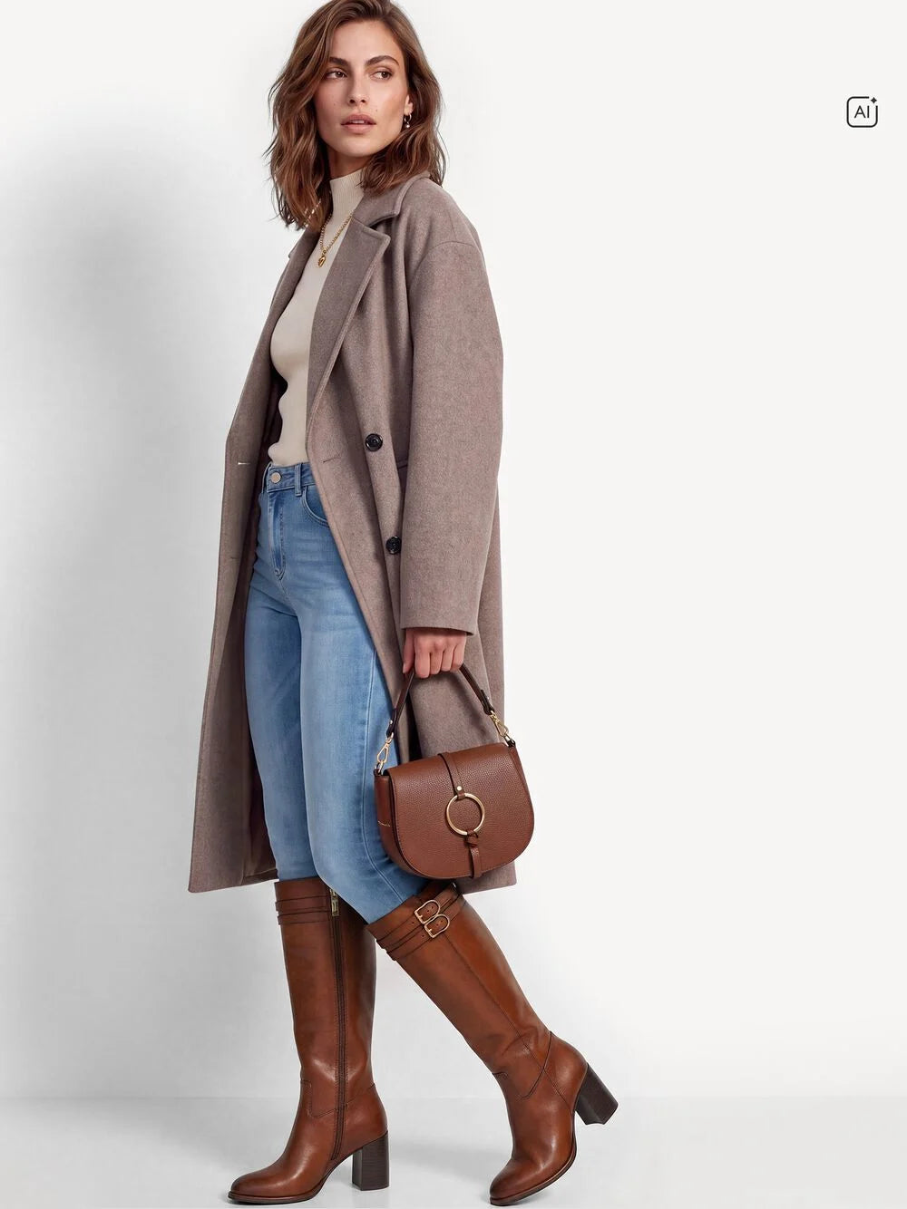 Tamaris Leather Cognac High Boot