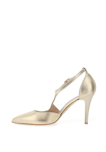 EMIS Leather  Wrap Heels Gold