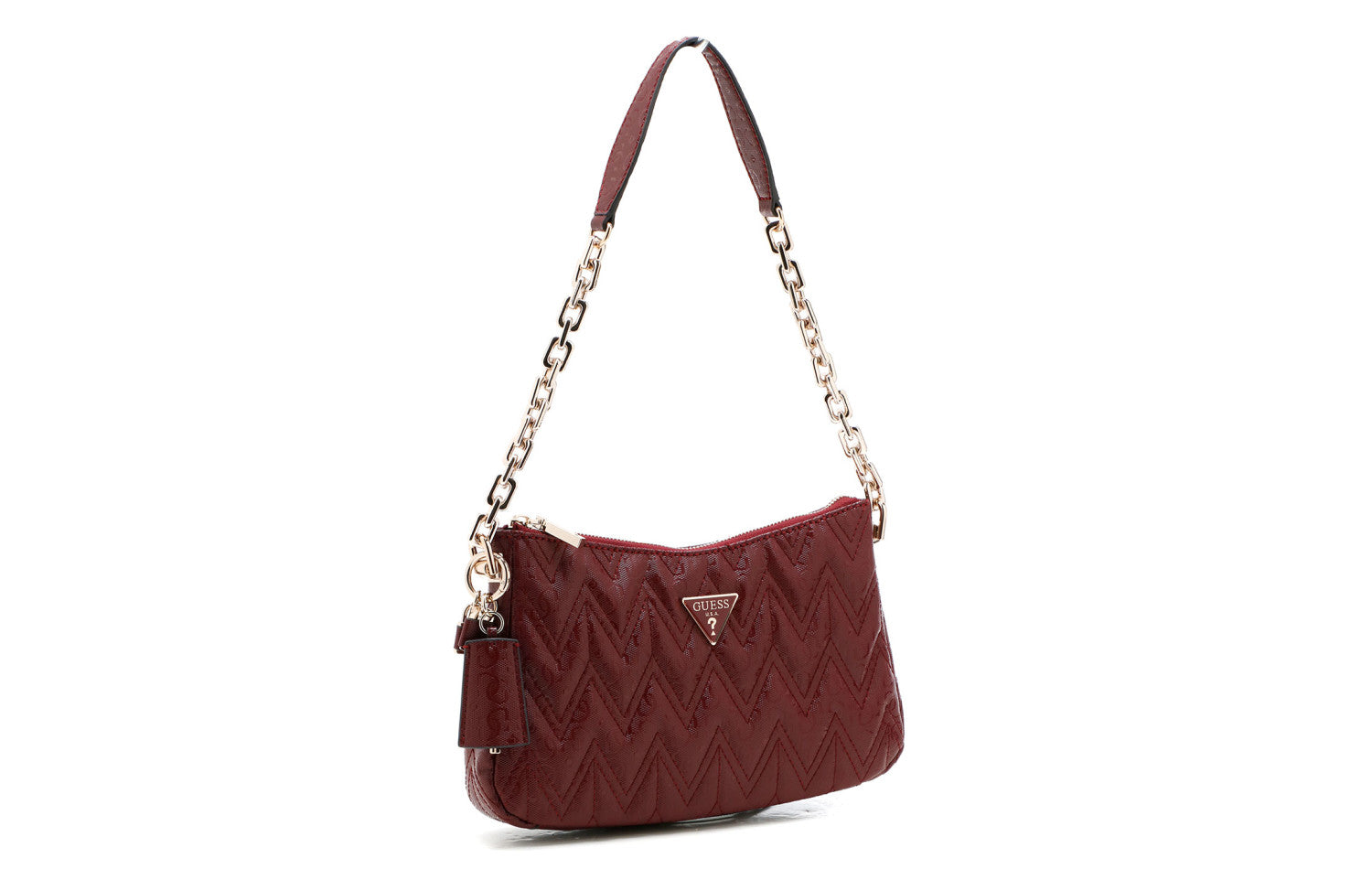 GUESS ADELARD TOP ZIP SHOULDER BAG BURGUNDY