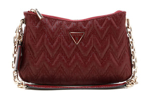 GUESS ADELARD TOP ZIP SHOULDER BAG BURGUNDY