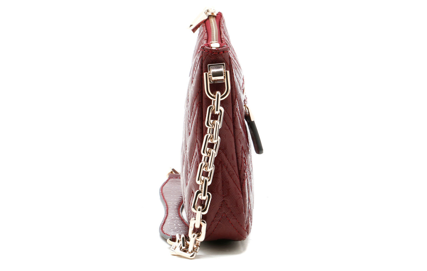 GUESS ADELARD TOP ZIP SHOULDER BAG BURGUNDY