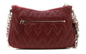 GUESS ADELARD TOP ZIP SHOULDER BAG BURGUNDY