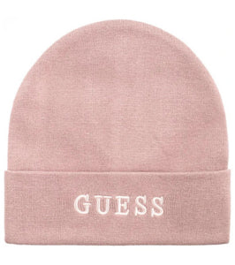 GUESS Embroidered Logo Beanie Pink