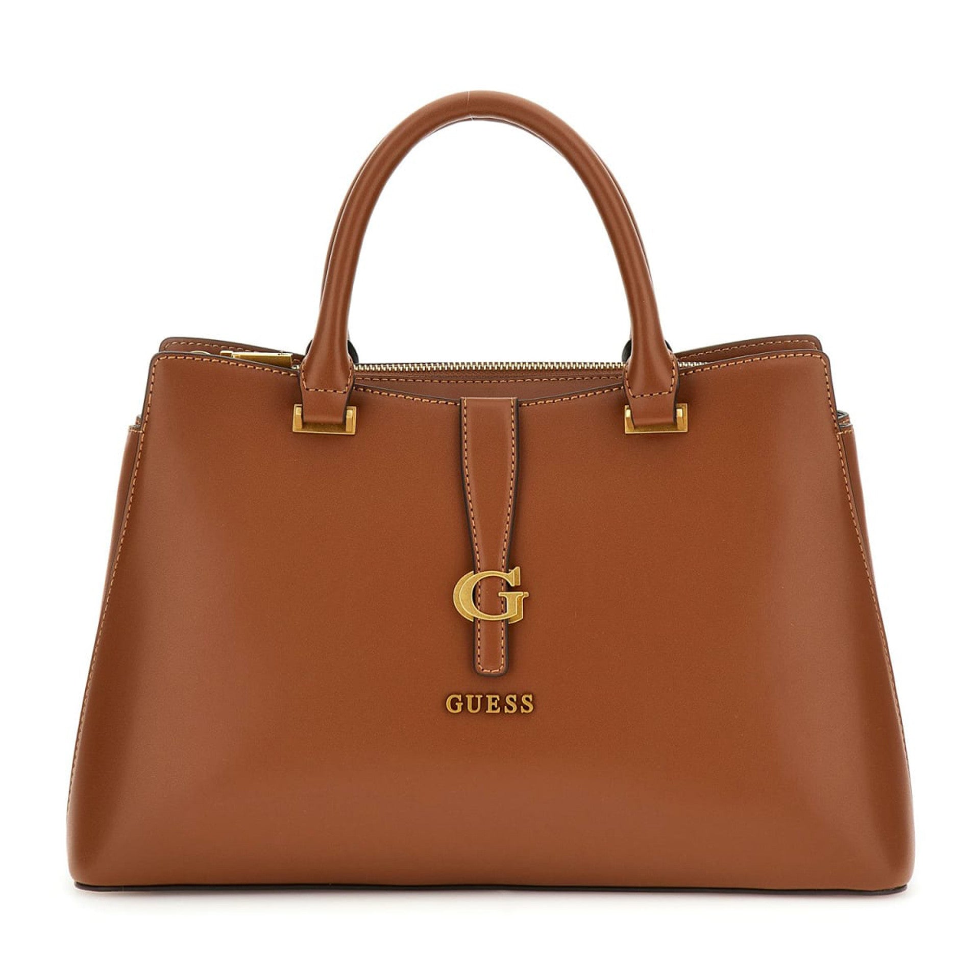 GUESS Kuba Satchel Cognac