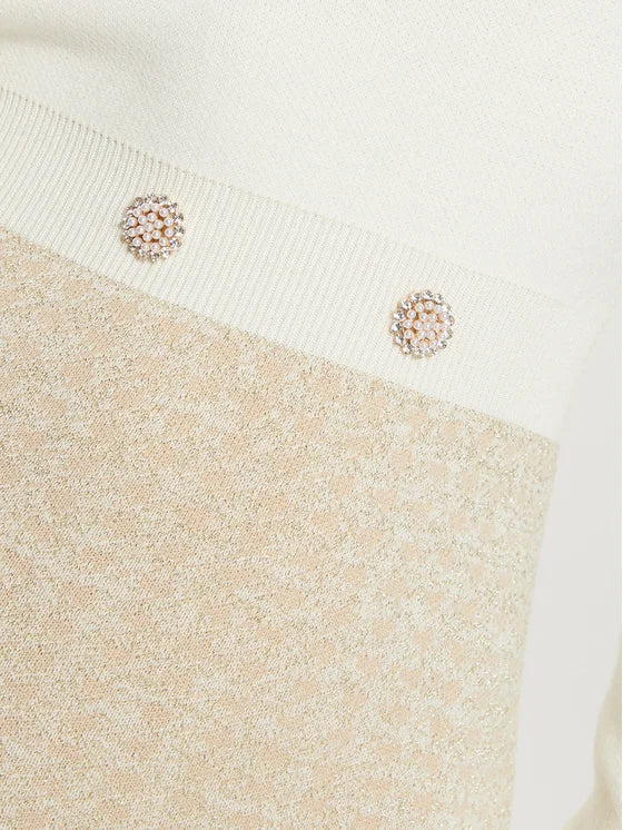 GUESS Gabriella  Dress in Cream and Gold