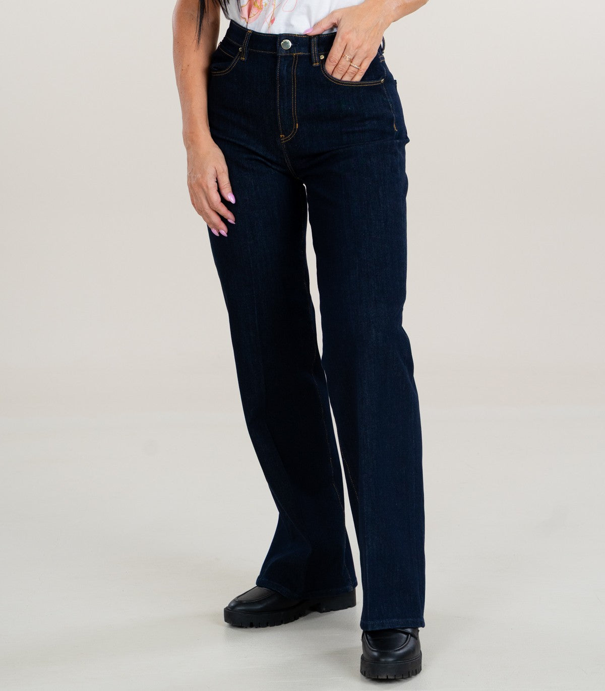GUESS Dark Denim Wide Leg Jeans