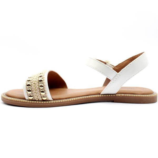 S OLIVER White Embellished Flat Sandal