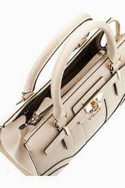 GUESS Greyson Satchel Bag in Stone