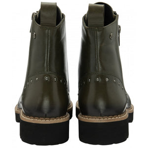 Lotus Braxton Khaki Leather Laced Ankle Boot
