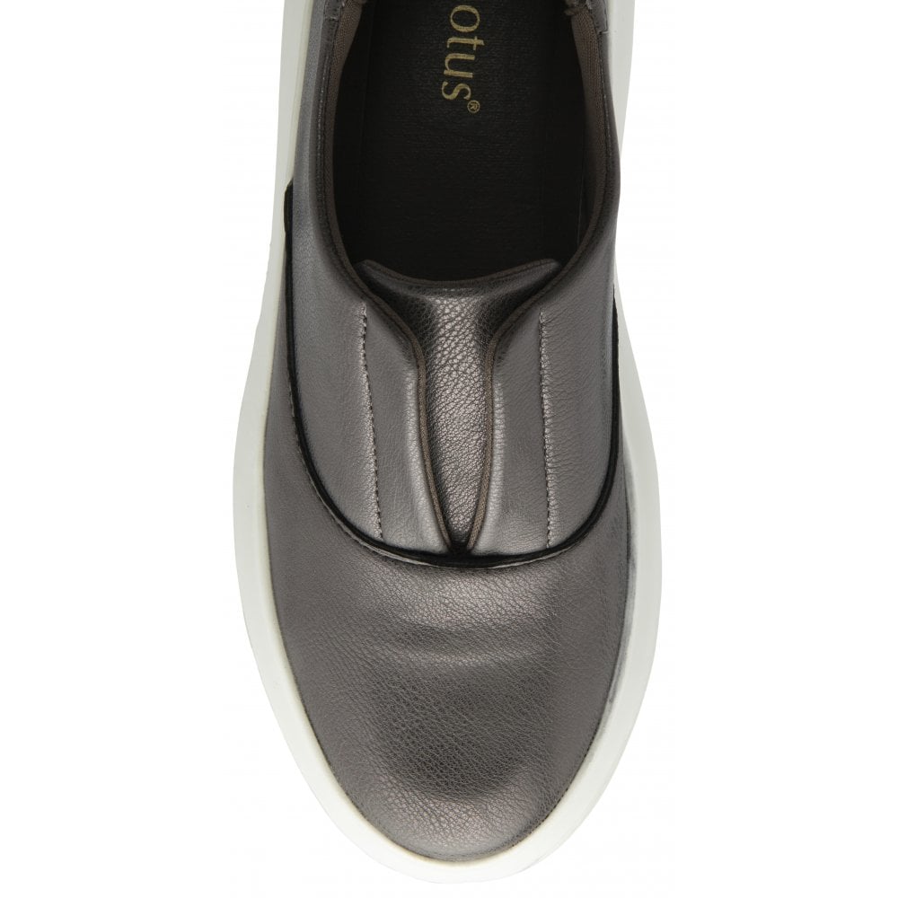 Lotus Lina Leather Slip On Shoe Metallic