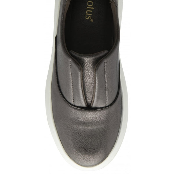 Lotus Lina Leather Slip On Shoe Metallic