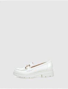 Pitillos Patent Leather Loafer Off White