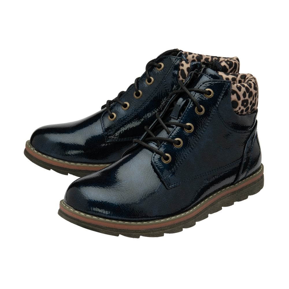 Lotus Lexis Navy Patent Ankle Boot