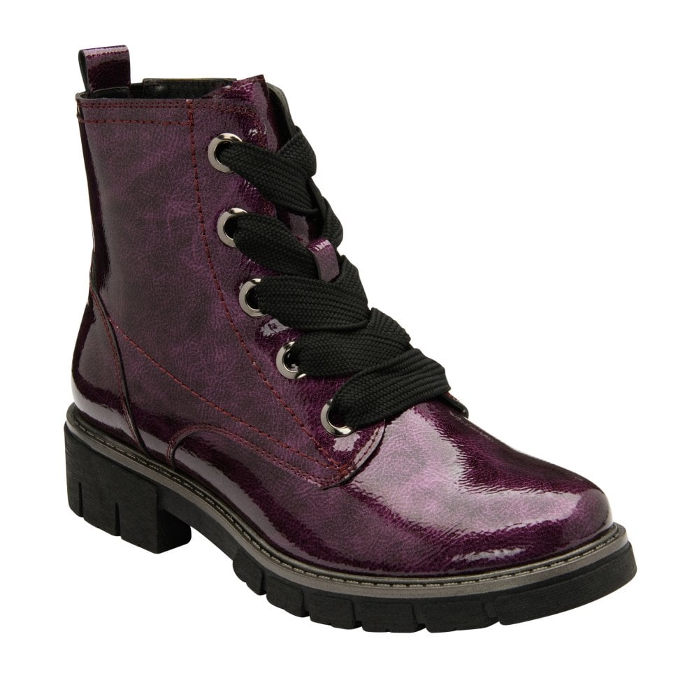 Lotus Jojo Ankle Boot Purple Patent