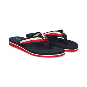 TOMMY HILFIGER Corporate Beach Sandal Navy/Red/White
