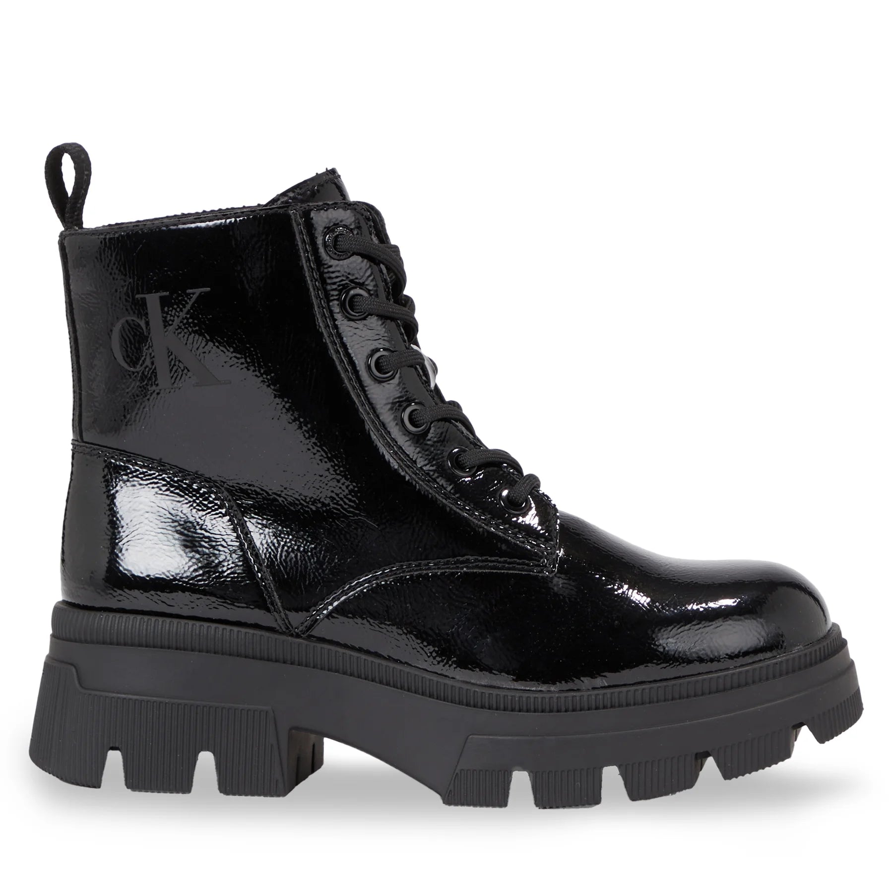 Calvin Klein Chunky Combat Lace Up Boots Black SHOOZZ