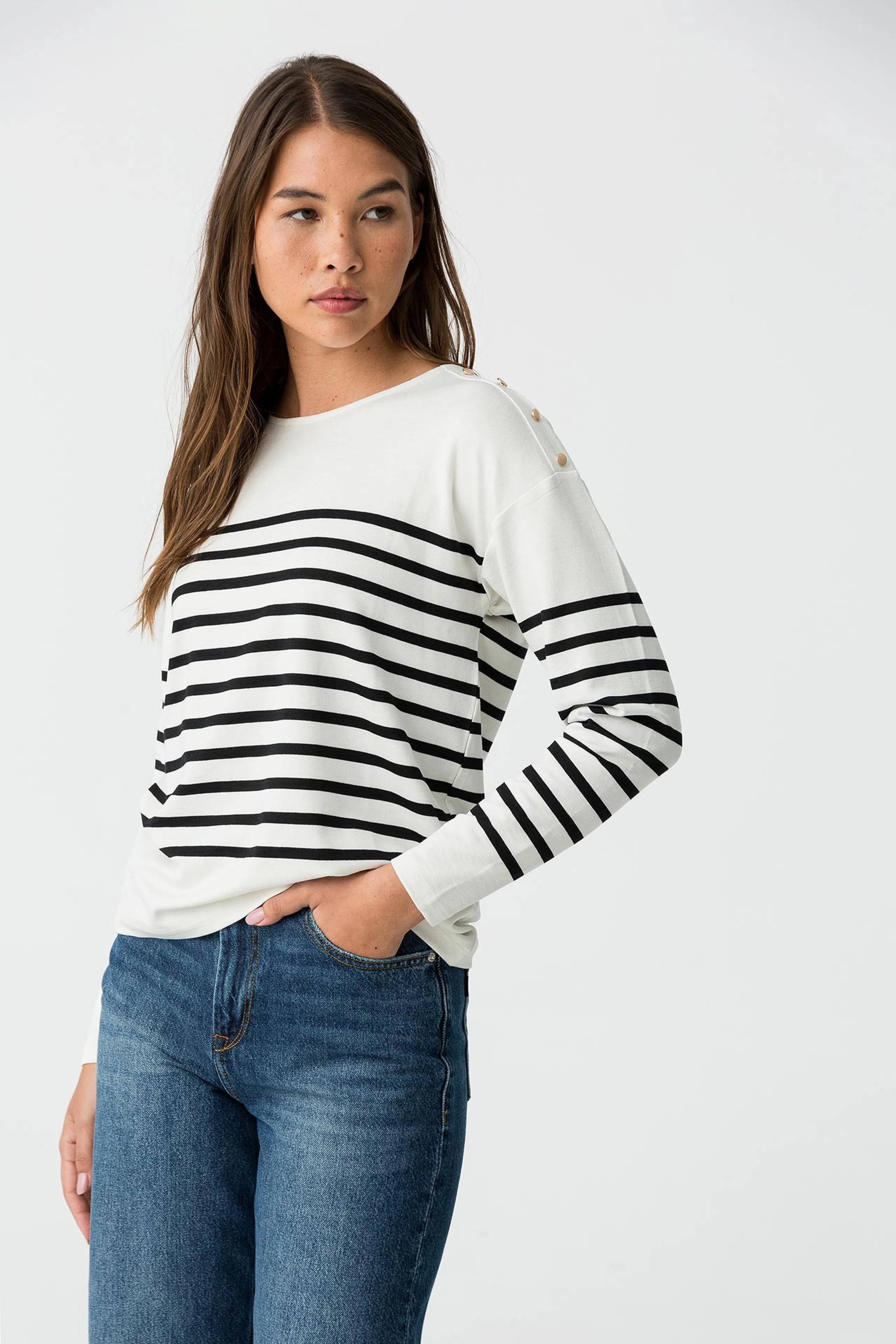 Tiffosi Venice White Stripe Light Jumper