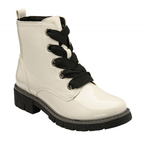 Lotus Jojo Ankle Boot White Patent