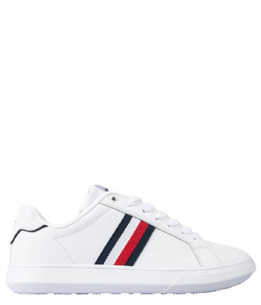 Tommy Hilfiger MENS Corporate Leather Cup Stripes Trainers