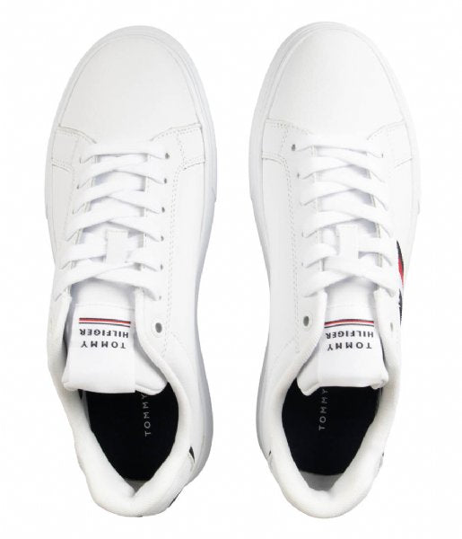 Tommy Hilfiger MENS Corporate Leather Cup Stripes Trainers