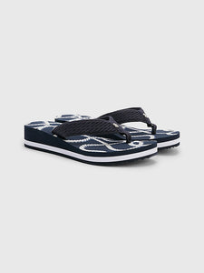 TOMMY HILFIGER Rope Wedge Flipflop Navy