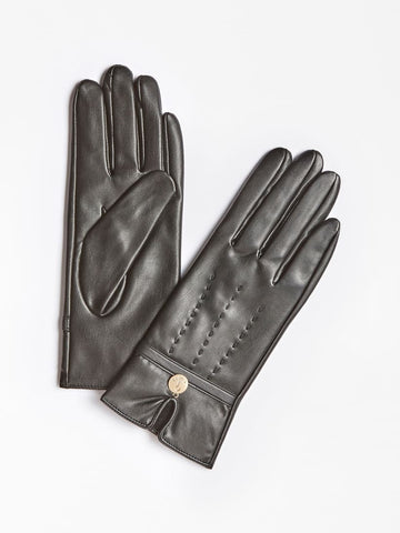 Guess Coated look Black Gloves