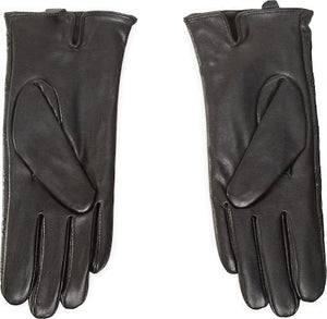 Guess Logo Black Leather Gloves