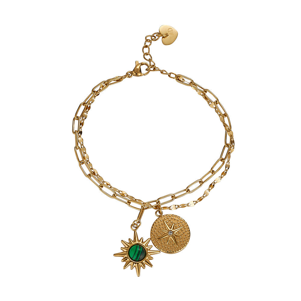 KNIGHT AND DAY - Carly Malachite Layered Bracelet
