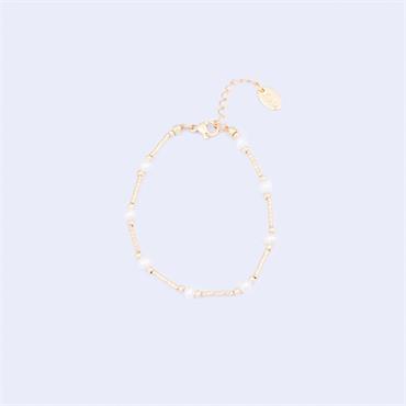 KNIGHT & DAY Gold Bead and Freshwater Pearl Bracelet