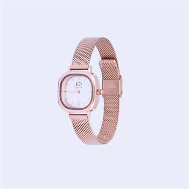 KNIGHT & DAY Rose Gold mesh band Watch