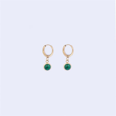 KNIGHT & DAY Malachite Hoop Earrings