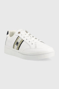 TOMMY HILFIGER Leather Court Trainer with Webbing