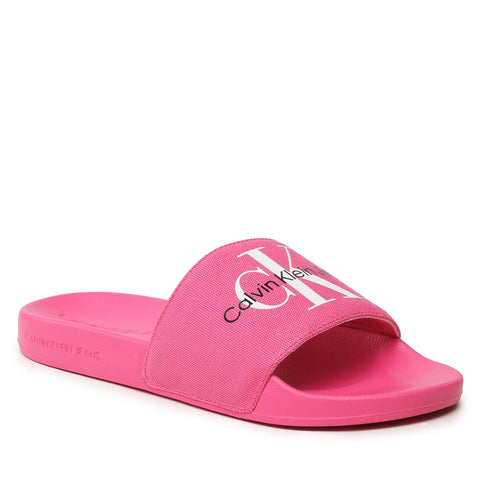 CK Recycled Canvas Sliders Raspberry